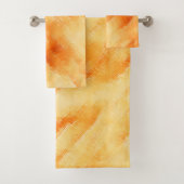 Rustikales Mango-Gelb wie strukturierte Malerei Badhandtuch Set (Insitu)