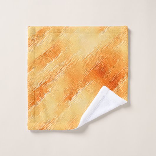 Rustikales Mango-Gelb wie strukturierte Malerei Badhandtuch Set (Waschlappen)