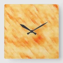 Rustikales Mango-Gelb wie strukturierte Malerei Quadratische Wanduhr