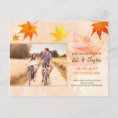 Rustikales Maple Wedding Foto Save the Date Postkarte (Vorderseite)