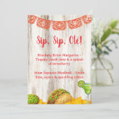 Rustikales Margarita-Bar-Schild | Neutrale Fiesta- Einladung (Stehend Vorderseite)