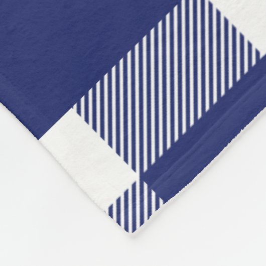 Rustikales Marine-Blau-Büffel-Karo-Muster Fleecedecke (Ecke)