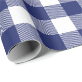 Rustikales Marine-Blau-Büffel-Karo-Muster Geschenkpapier (Rolleneckpunkt)