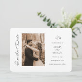 Rustikales Maroon-Foto Hochzeit Speichern Sie die (Stehend Vorderseite)