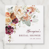 Rustikales Maroon Terracotta Blume Brautparty Geschenkanhänger (Vorderseite)