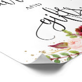 Rustikales Marsala burgundy boho Karten und Gesche Poster (Ecke)