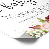 Rustikales Marsala burgundy sagt nicht, Babysignat Poster (Ecke)