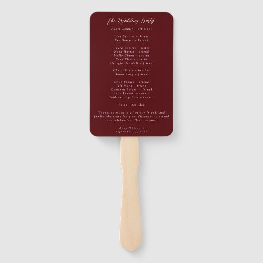 Rustikales Marsala Burnt Orange Fall Wreath-Progra Fächer (Rückseite)