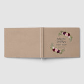 Rustikales Marsala Floral Craft Papier Hochzeit Gästebuch (Voll)