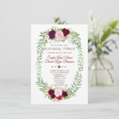 Rustikales Marsala Probe Einladung (Stehend Vorderseite)