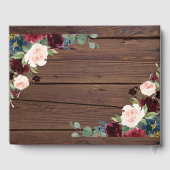 Rustikales Marsala Wood Floral Brautparty Gästebuch (Rückseite)