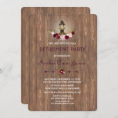 Rustikales Marsala Wood Old Lantern Brautparty Einladung (Vorne/Hinten)