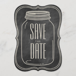 RUSTIKALES MASON-GLAS KREIDETAFEL SAVE THE DATE