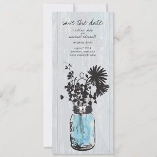 Rustikales Mason-Glas & Wildblumen Save-the-Date Save The Date
