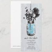 Rustikales Mason-Glas & Wildblumen Save-the-Date Save The Date (Vorne/Hinten)