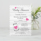 Rustikales Mason Jar Babydusche Einladungen aus St (Stehend Vorderseite)