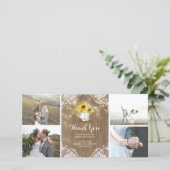 Rustikales Mason Jar Gipskraut und Sonnenblumen Sp Dankeskarte (Stehend Vorderseite)