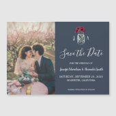 Rustikales Mason jar Monogramm Foto Save the Date Magneteinladung (Vorderseite)