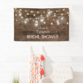 Rustikales Mason Jar String Lights Brautparty Banner (Insitu)