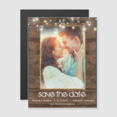 Rustikales Mason Jar String Lights Foto Save the D Magnetkarte (Vorne/Hinten)