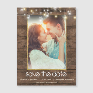 Rustikales Mason Jar String Lights Foto Save the D Magnetkarte