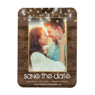 Rustikales Mason Jar String Lights Save the Date F Magnet