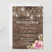 Rustikales Mason Jars Lights Probe Dinner Einladung (Vorderseite)