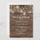 Rustikales Mason Jars String Lights Probe Dinner Einladung (Vorderseite)