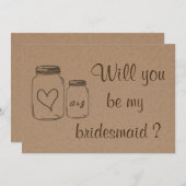 Rustikales Masonjar Herz sind Sie meine Einladung (Vorne/Hinten)