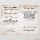 rustikales Mauerpflaster-Hochzeitsprogramm (Rückseite)