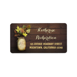 Rustikales Maurerkirschen und Herbstlaube Adressaufkleber