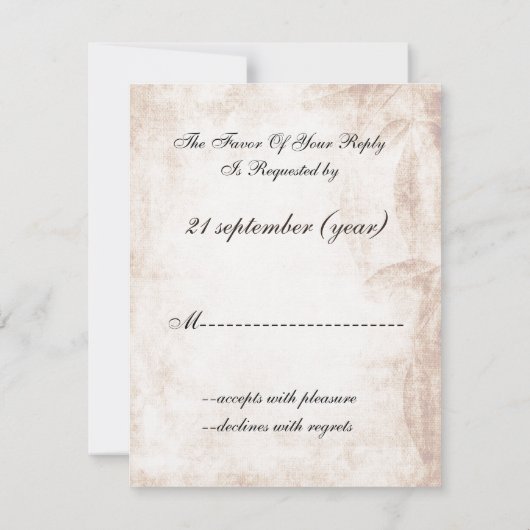 rustikales Maurerschiff Hochzeit Rsvp (Rückseite)