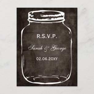 rustikales Maurerschiff Hochzeit Rsvp Karte