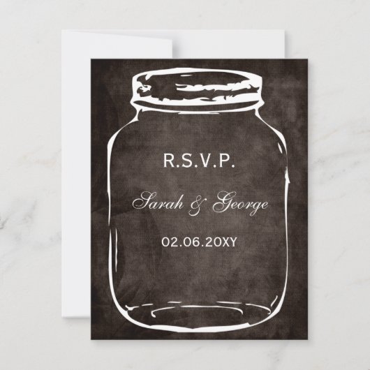 rustikales Maurerschiff Hochzeit Rsvp Karte (Vorderseite)
