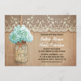 Rustikales Maurerschiff Hydrangea Einladung