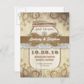 Rustikales Maurerschiff Save the Date Postkarten (Vorne/Hinten)