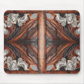 Rustikales Mehrfarbenleder und elegante Spitzen Mousepad (Vorne)