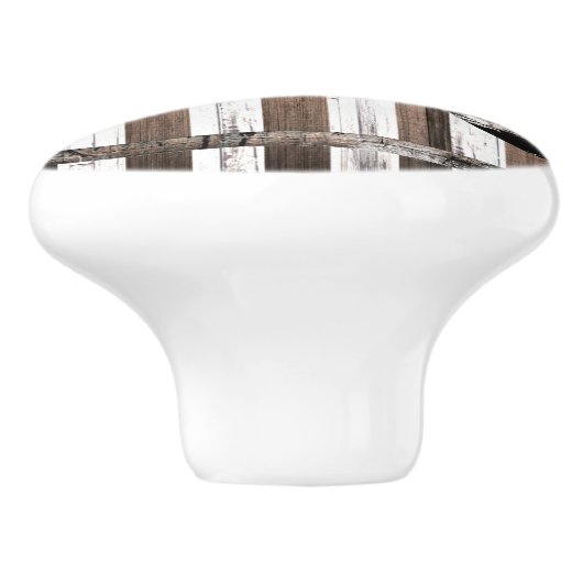 Rustikales Mehrholz-Weiß- und Braunstüren Keramikknauf (Seitenansicht)