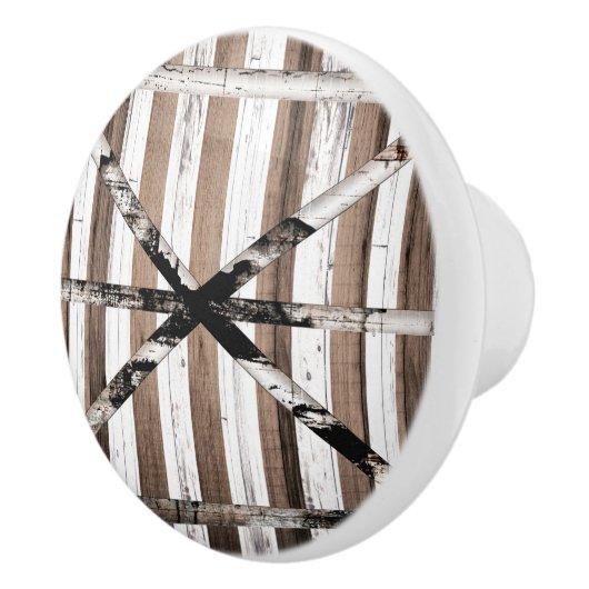 Rustikales Mehrholz-Weiß- und Braunstüren Keramikknauf (Rechts)