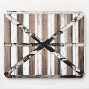 Rustikales Mehrholz-Weiß- und Braunstüren Mousepad