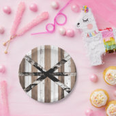 Rustikales Mehrholz-Weiß- und Braunstüren Pappteller (Party)