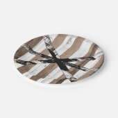 Rustikales Mehrholz-Weiß- und Braunstüren Pappteller (Schrägansicht)