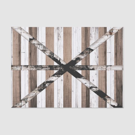 Rustikales Mehrholz-Weiß- und Braunstüren Seidenpapier (Vorderseite)