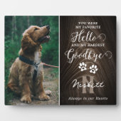 Rustikales Memorybild zum Verlust von Haustieren Fotoplatte (Vorderseite)