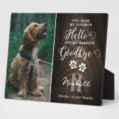 Rustikales Memorybild zum Verlust von Haustieren Fotoplatte (Seite)