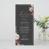 Rustikales Menü für Anemone Hand Drawn Border Gray Menükarte (Stehend Vorderseite)