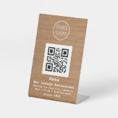 Rustikales Menü für das QR Bar Lounge-Restaurant m Sockelschild (Vorderseite)