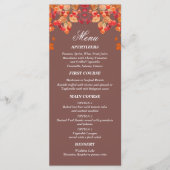 Rustikales Menü für die Hochzeit im Herbst im Herb Menükarte (Vorderseite)