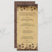 Rustikales Menü für die Hochzeit von Stallholz Menükarte (Vorne/Hinten)