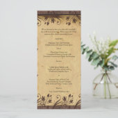 Rustikales Menü für die Hochzeit von Stallholz Menükarte (Stehend Vorderseite)